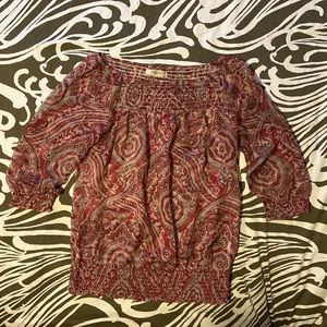 Romy Sheer Paisley 3/4 Sleeve Top